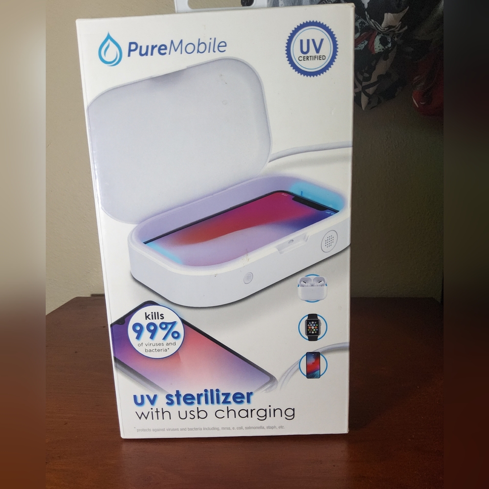 PureMobile UV Sterilizer USB Charging Kills 99% Viruses Bacteria